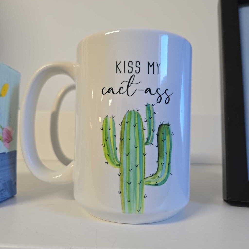 15oz Ceramic Mug - Kiss my Cactus