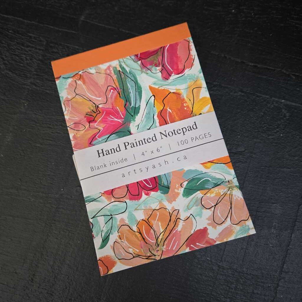 Notepad - Hand painted - orange
