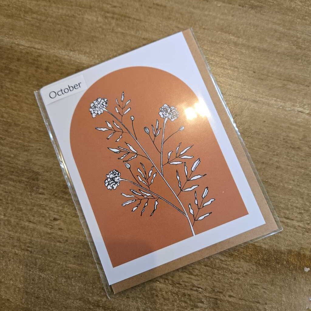 Card - Birth month flower - October