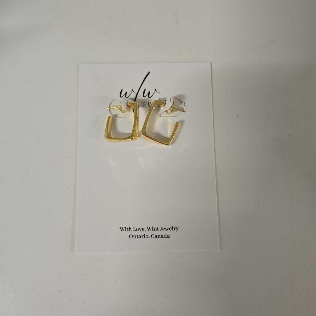 OPEN SQUARE HOOP - GOLD