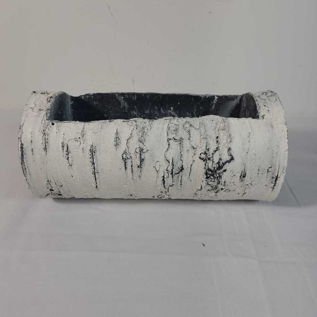 FAUX BIRCH LOG PLANTER