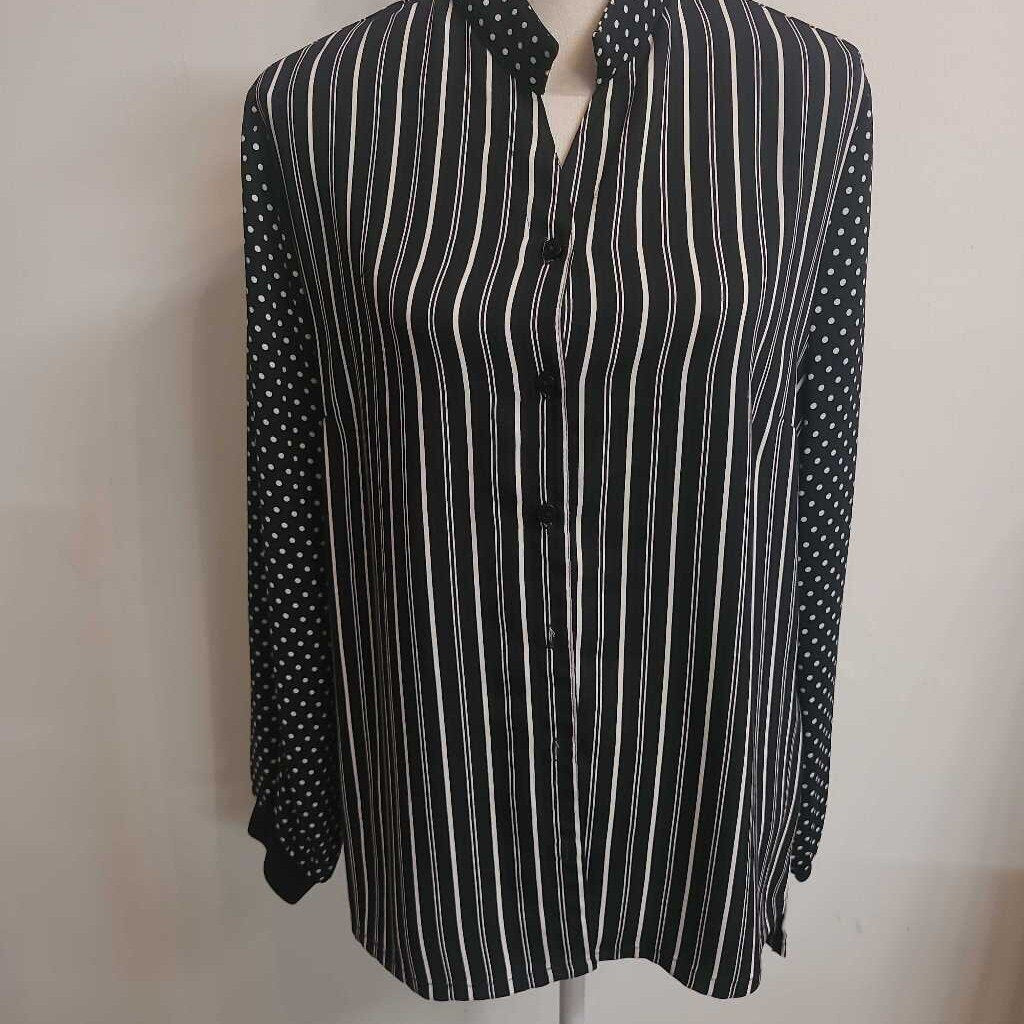 STRIPED BLACK & WHITE BLOUSE