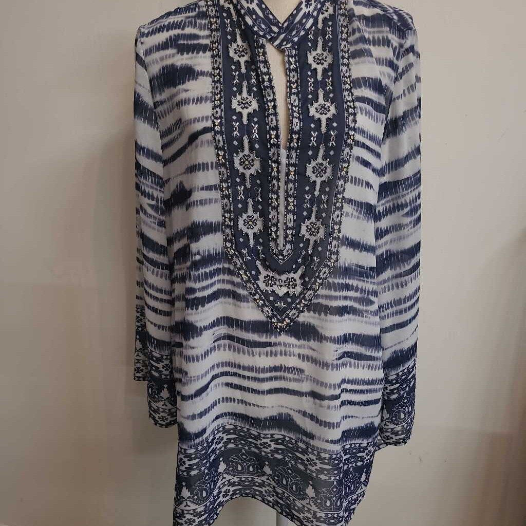 BLUE SHEER BLOUSE