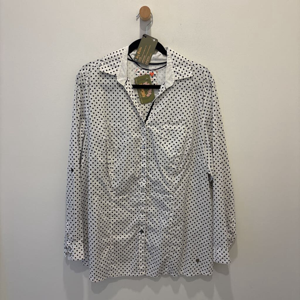 TRIANGLE BY S. OLIVER - POLKA DOT BUTTON UP SHIRT