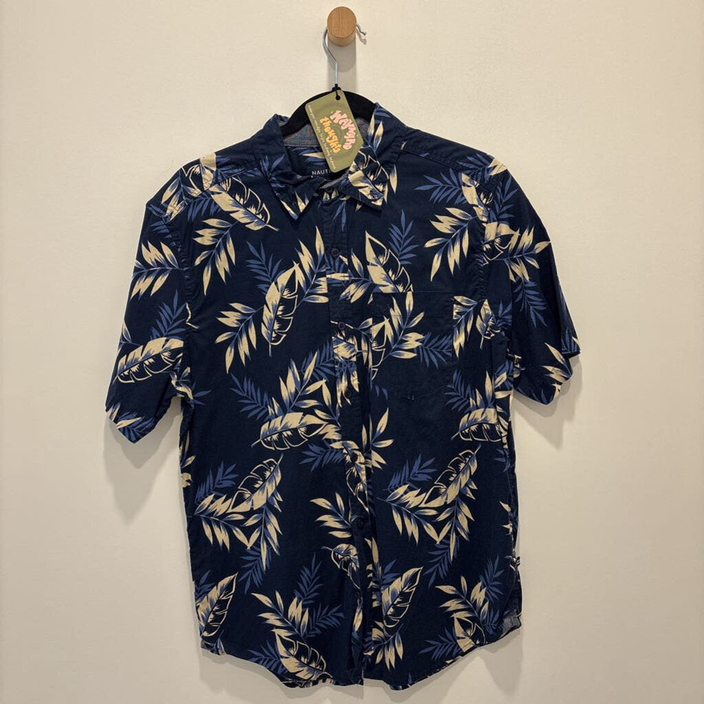 NAUTICA - MEN'S SHORT SLEEVE TROPICAL BUTTON UP SHIRT
