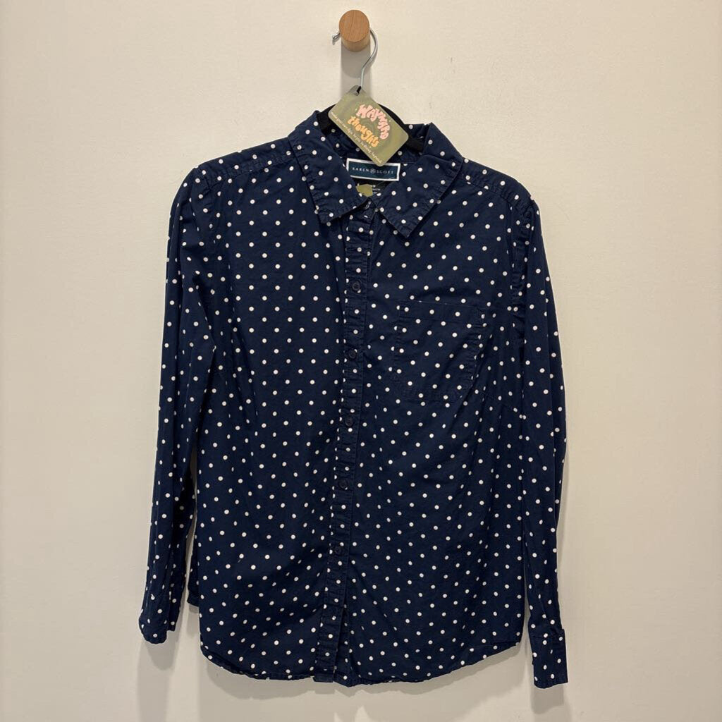 KAREN SCOTT - POLKA DOT BUTTON UP SHIRT
