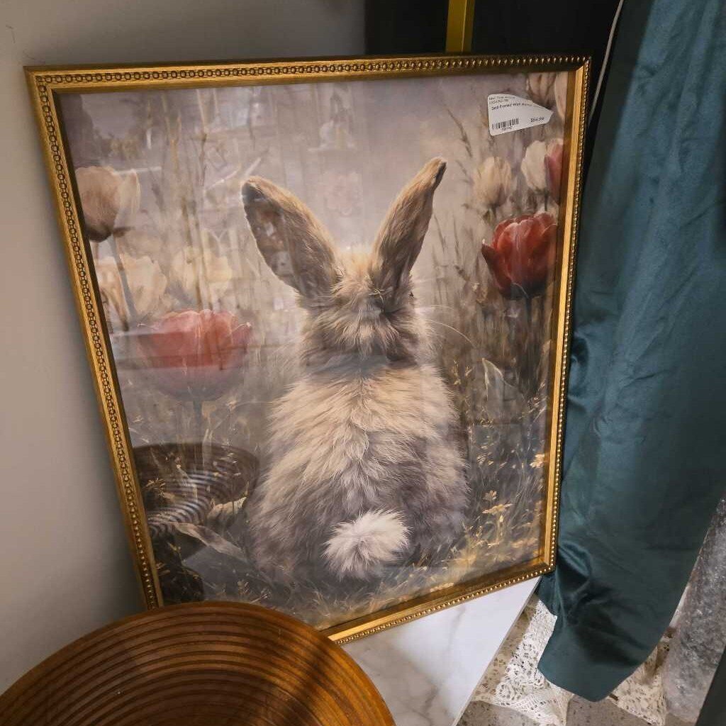 Gold Framed Wall Bunny Decor