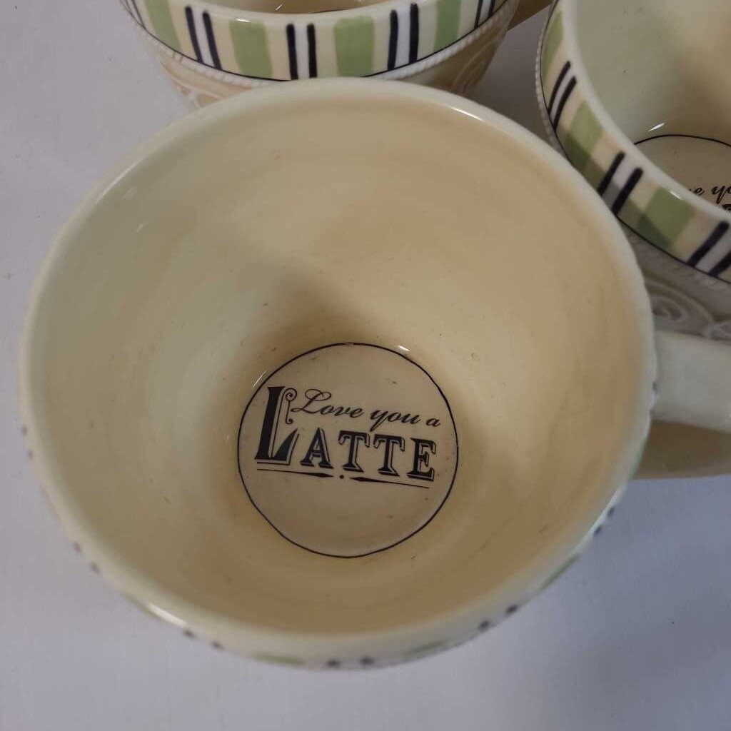 S/4 CERAMIC LATTE MUGS