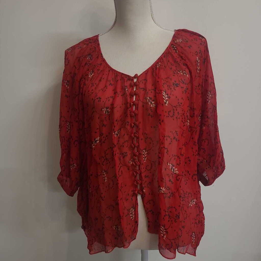 RED PEASANT TOP