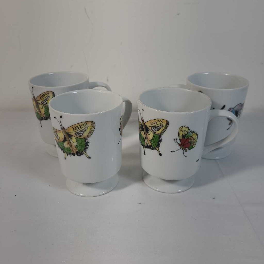 S/4 BUTTERFLY MUGS