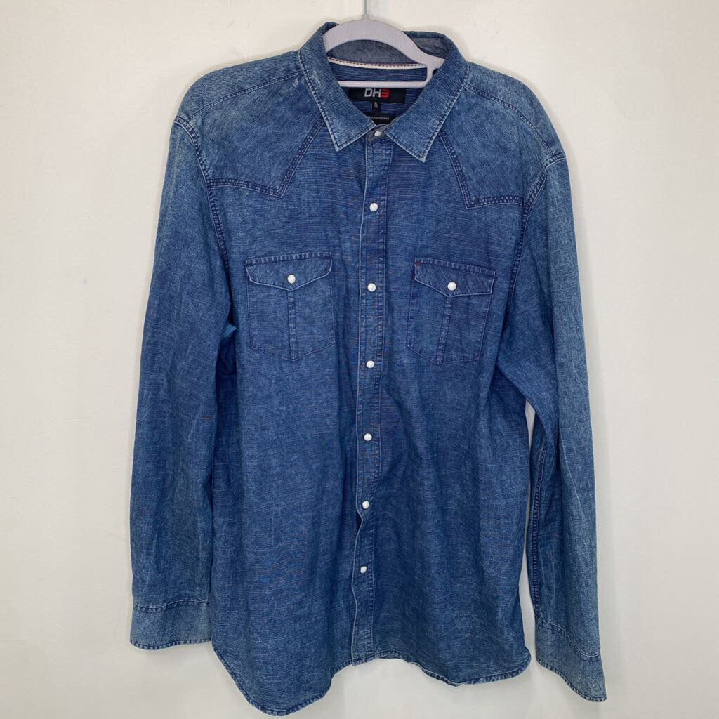 DH3 - BLUE L/S BUTTON-UP SHIRT