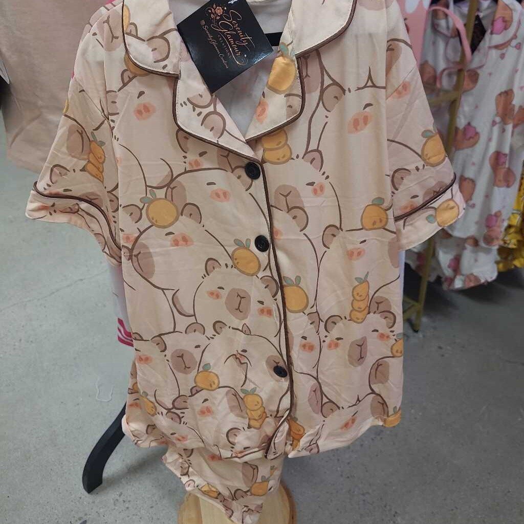Girls 2pc Capybara Pajamas