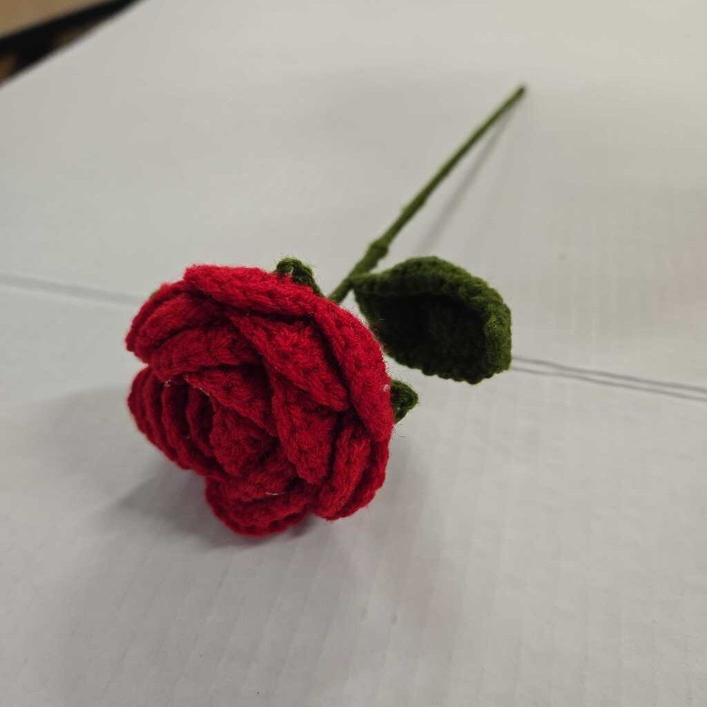 Crochet Red Rose