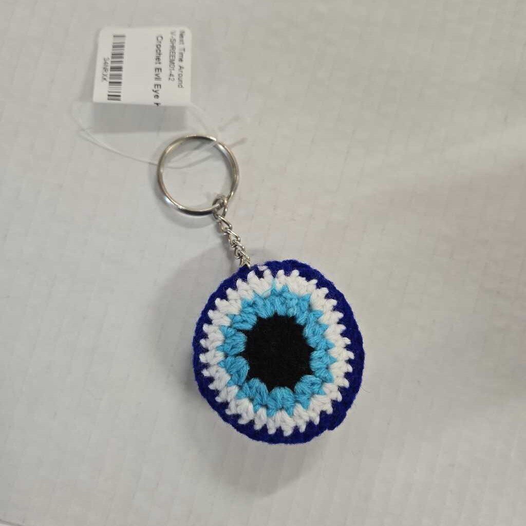 Crochet Evil Eye Keychain