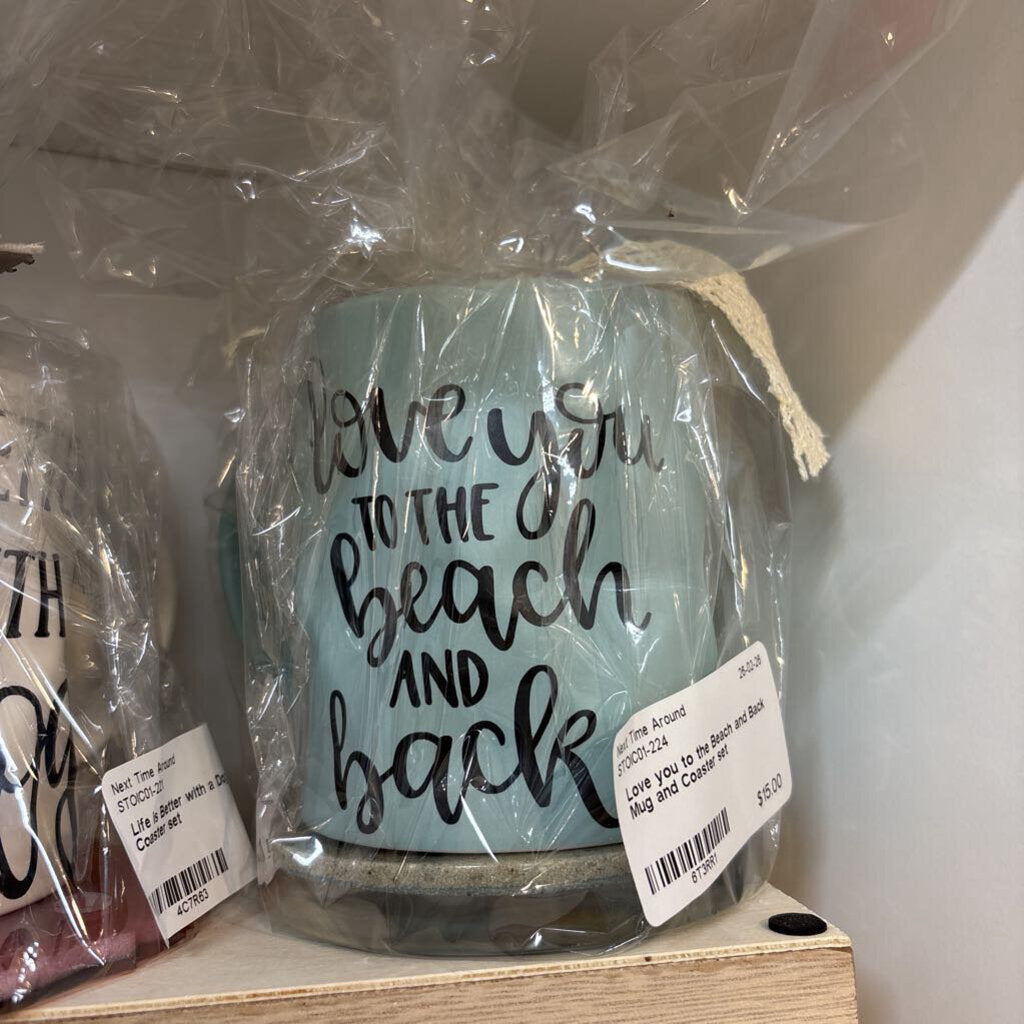 Love you to the Beach and Back Mug and Coaster set