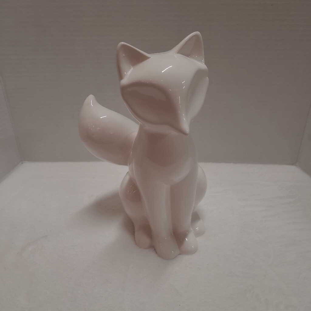 White Ceramic Fox Decor