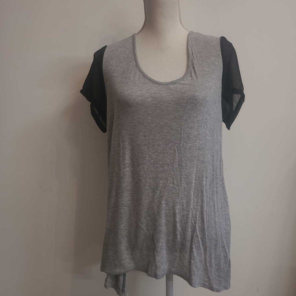 GREY & BLACK SHEER TOP