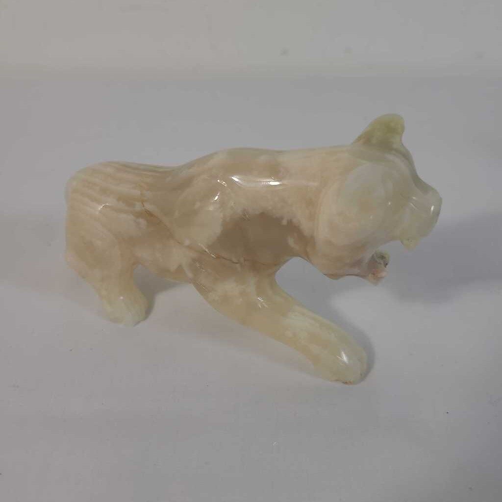 CARVED ALABASTER LION