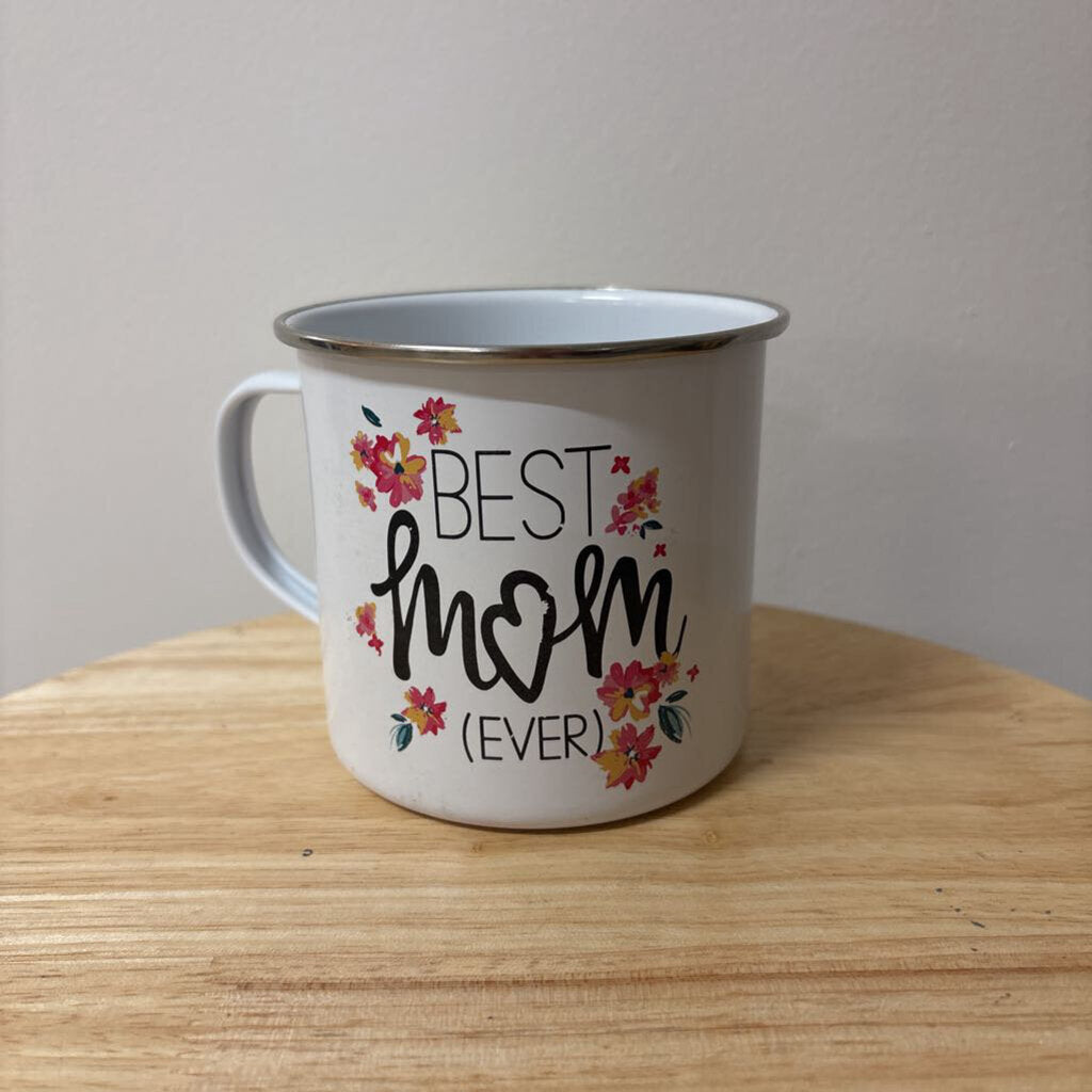 "Best Mom Ever" Enameled Tin Camp Mug