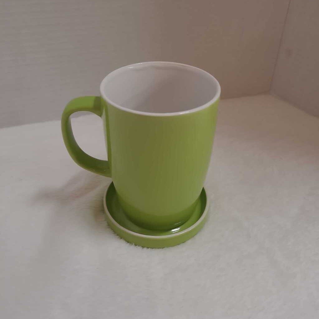 Pistachio Green Cover/Saucer Mug Set (2pc)