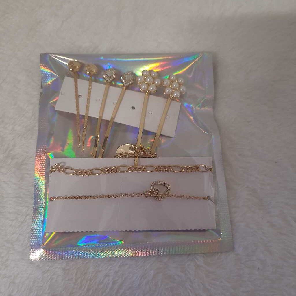 KIDS BRACELET 2PC & HAIR CLIPS