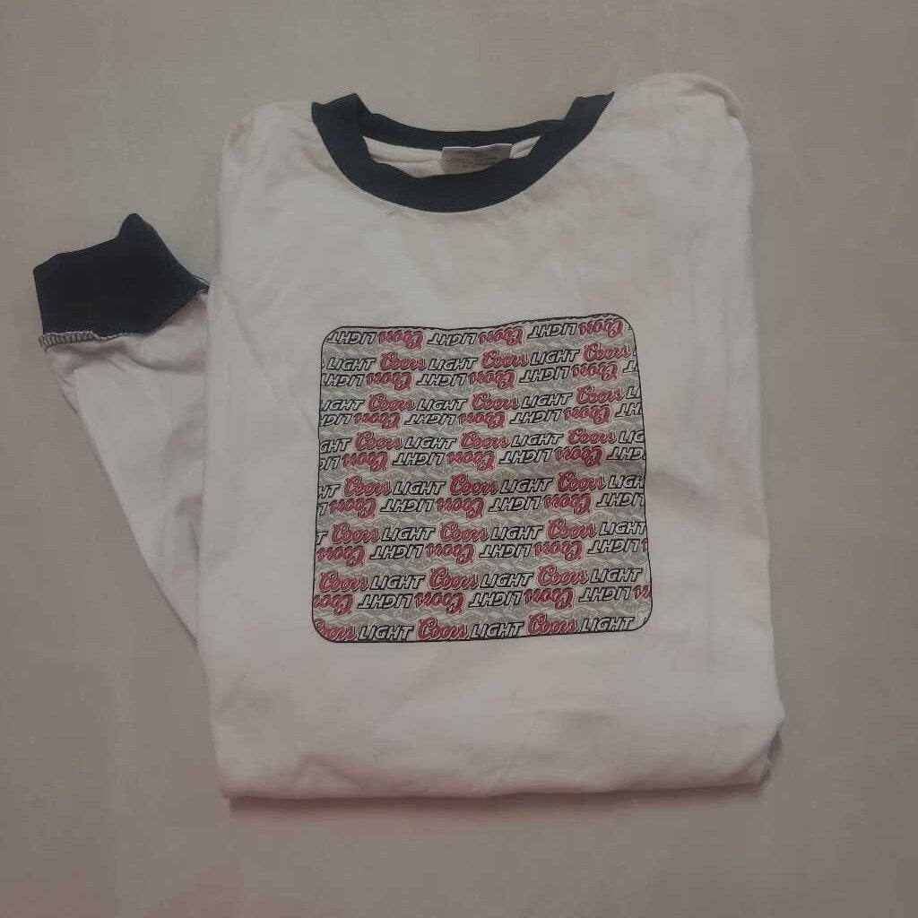 WHITE COORS LIGHT LONG SLEEVE SHIRT