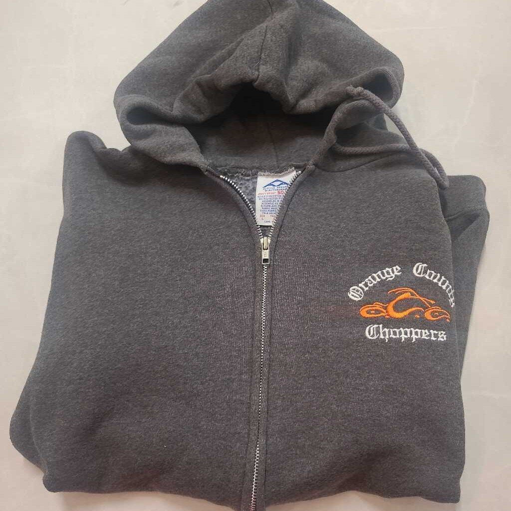 VINTAGE MENS GREY ZIP HOODIE