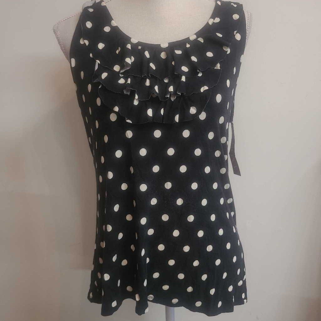 RUFFLED POLKA DOT TANK TOP