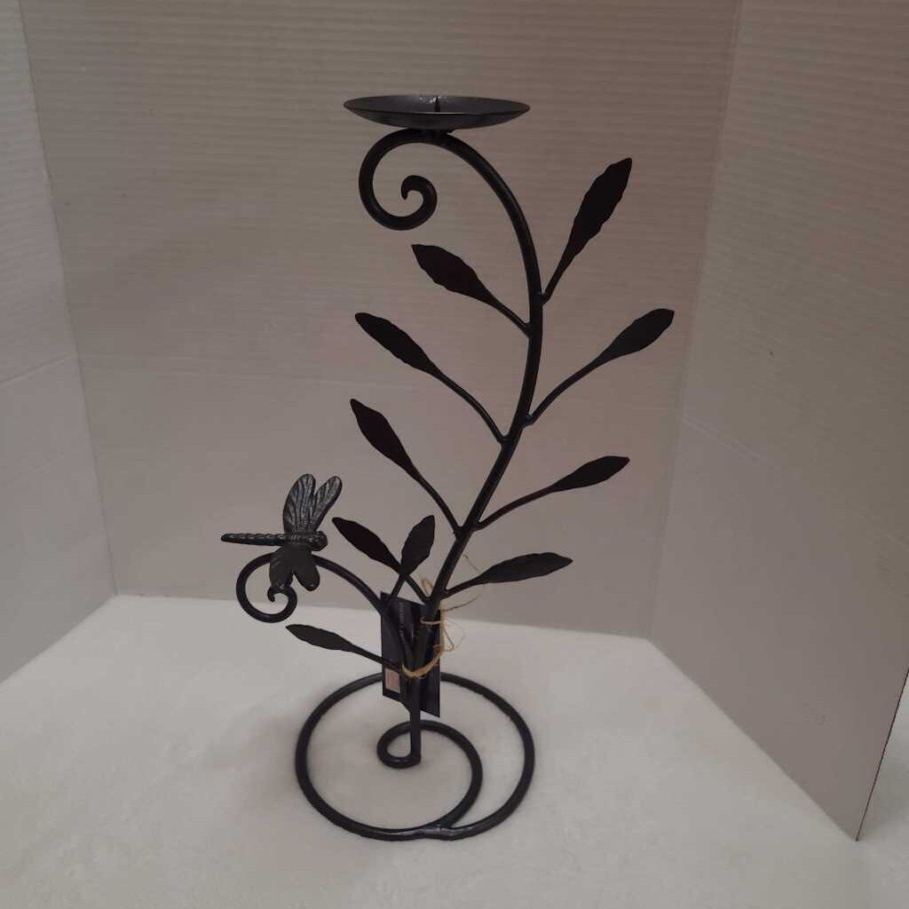 Tall Dragonfly Motif Candle Stand