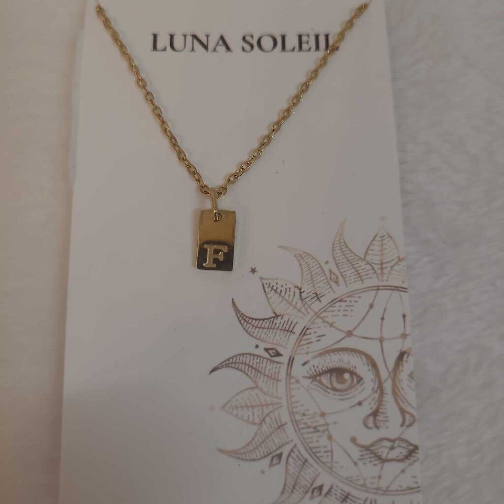 F 18K GOLD PLATE SS TAG Necklace