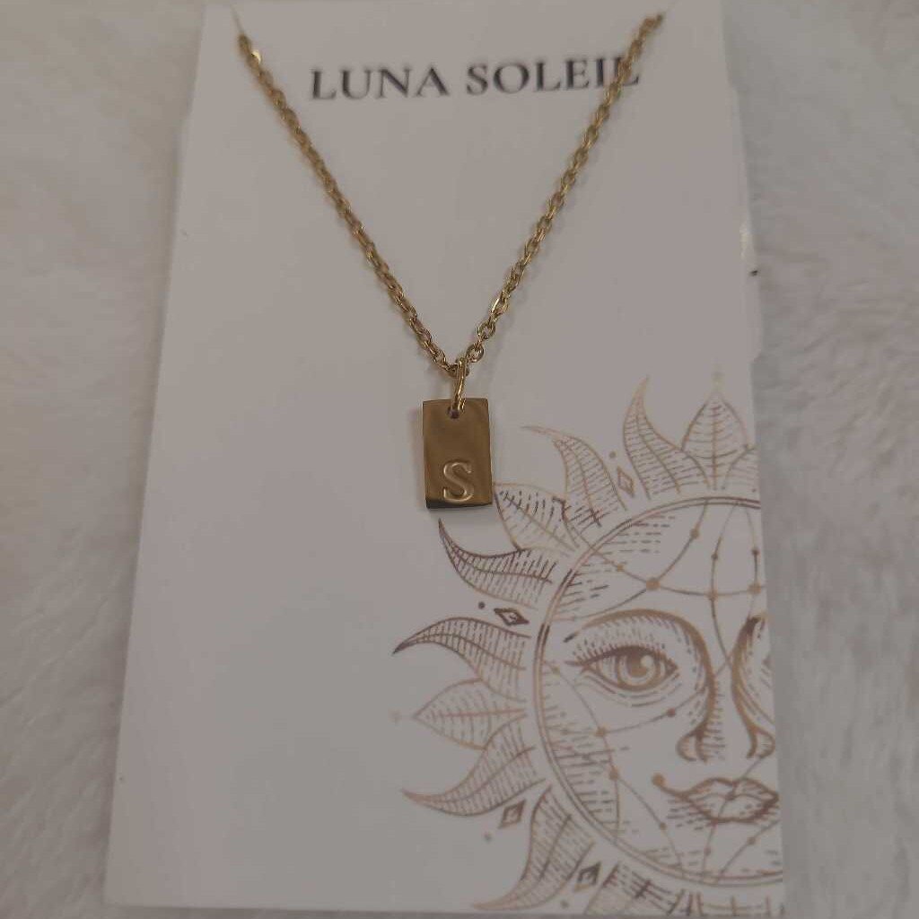 S 18K GOLD PLATE SS TAG Necklace