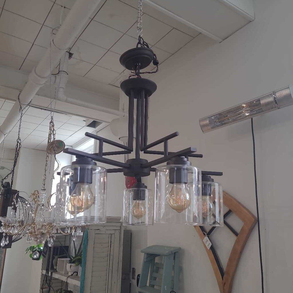 MONTEBELLO BRONZED 5 LIGHT CHANDELIER