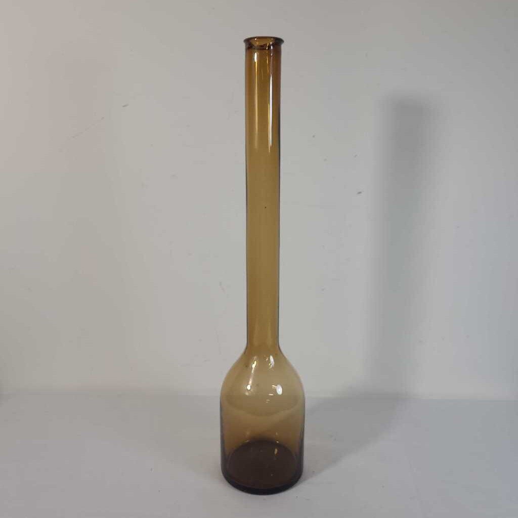 GIRAFFE AMBER GLASS VASE