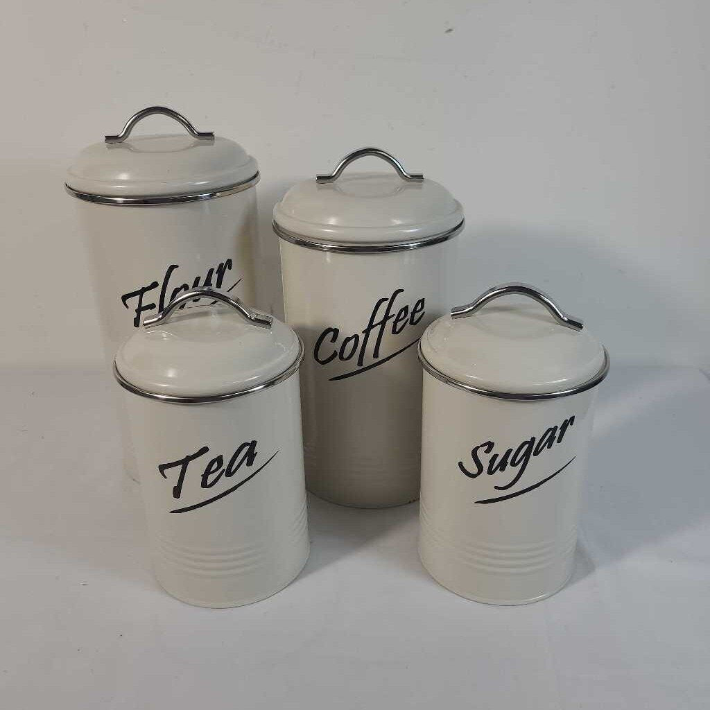 4pc IVORY CANISTER SET