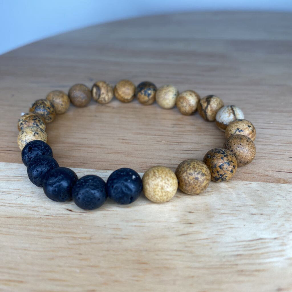 CHARCOAL BEADED BRACELET