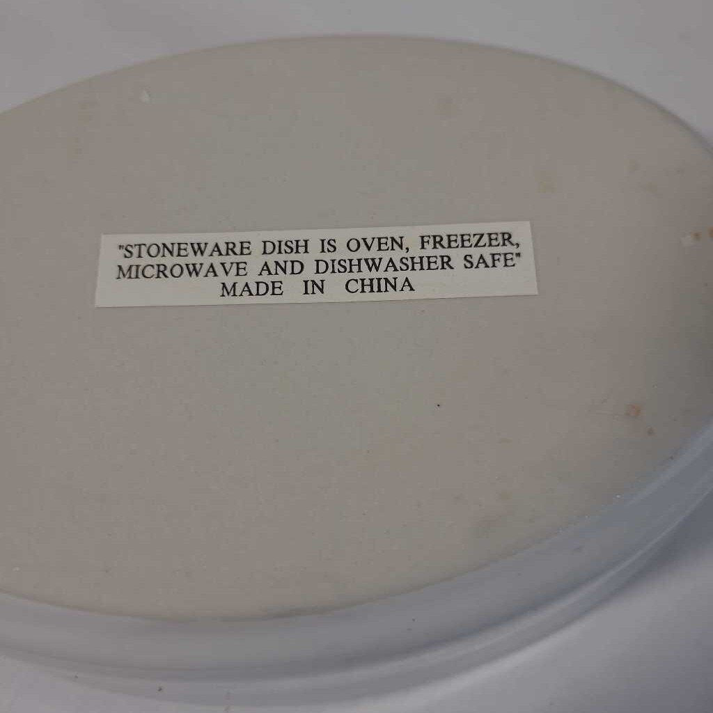 S/3 OVAL STONEWARE BAKEWARE W/ BASKETS