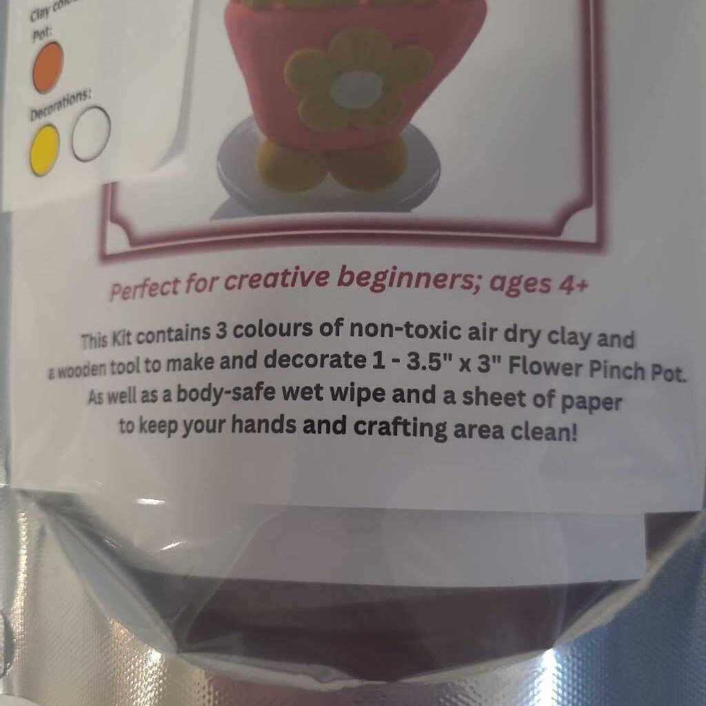 FLOWER PINCH POT KIT - ORANGE/YELLOW
