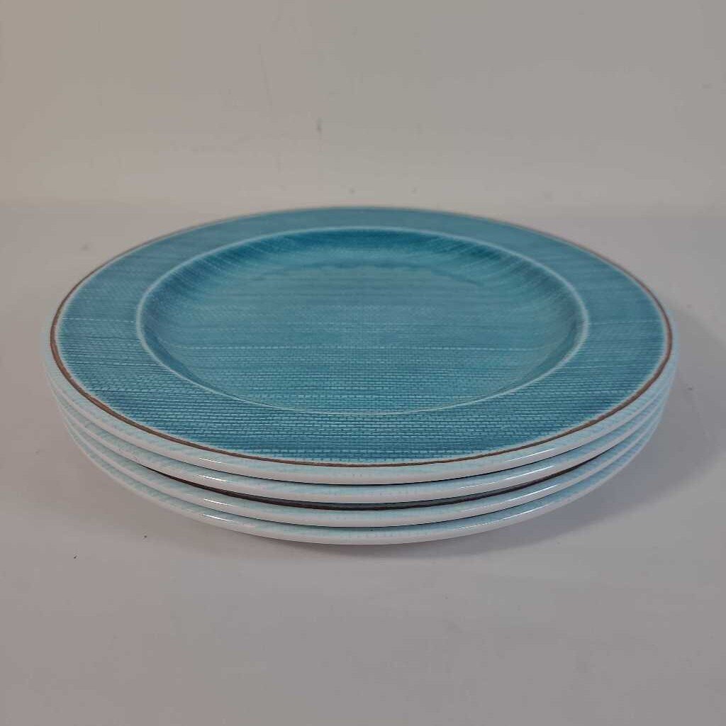 S/4 BLUE MELAMINE PLATES