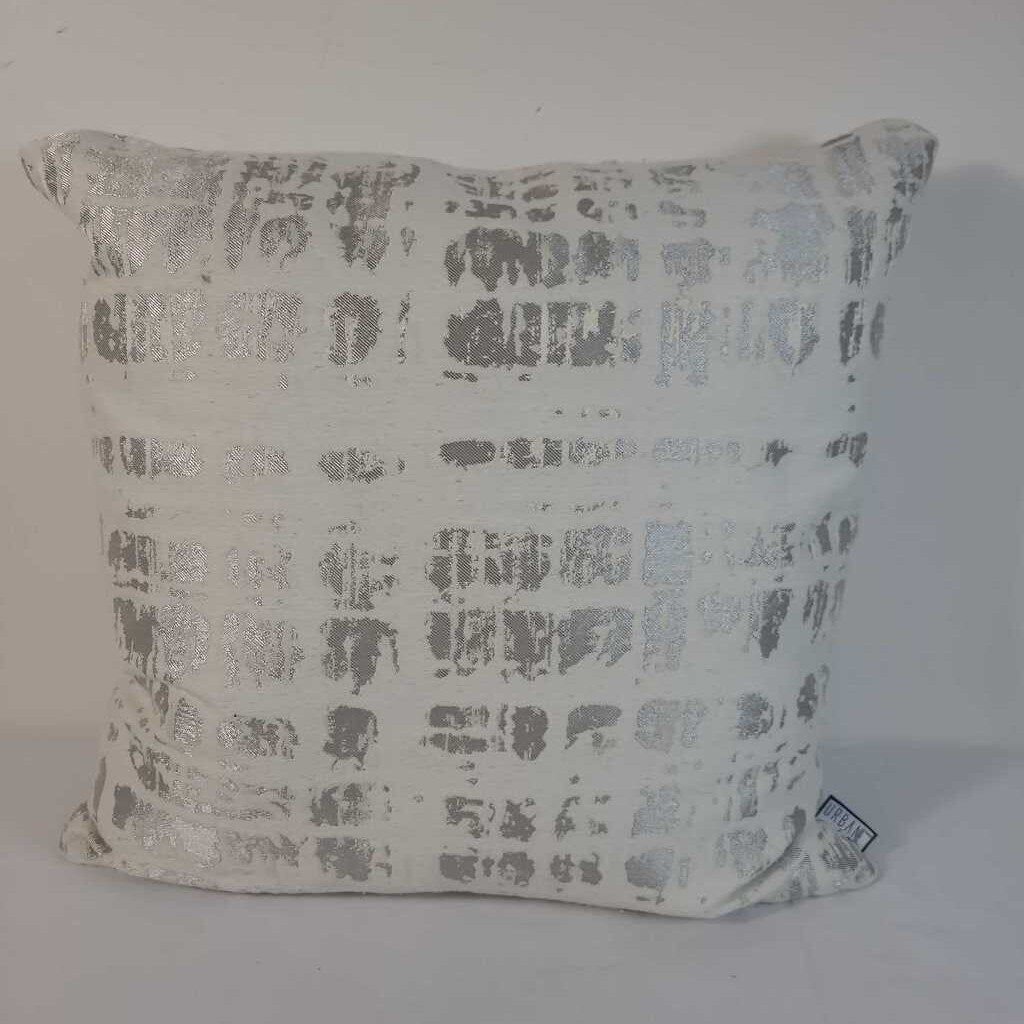 WHITE & SILVER DOWN FILLED PILLOW