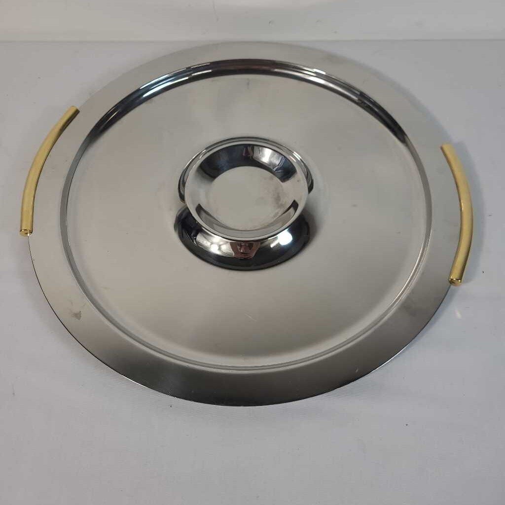 13.75" STAINLESS TRAY W/DIP HOLDER