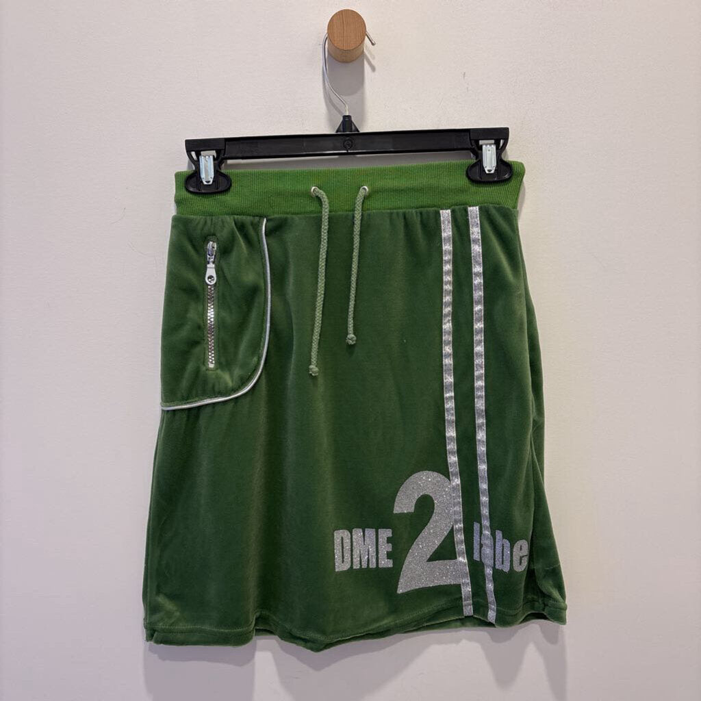 DME - GREEN VELVETEEN MINI SKIRT