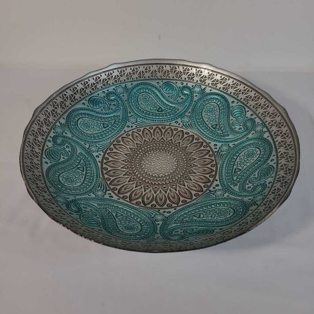 BLUE & SILVER DECORATIVE BOWL