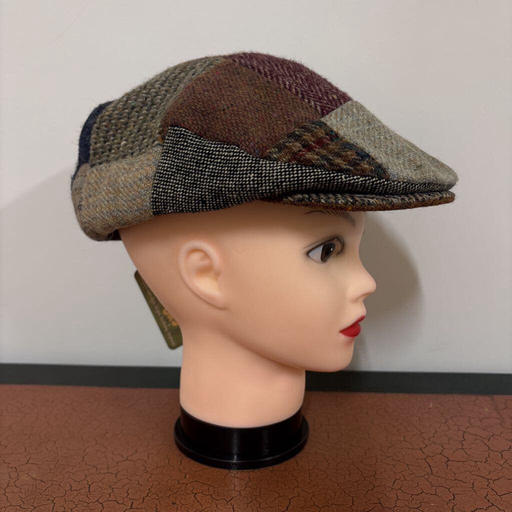HANNA HATS - BROWN PATCHWORK NEWSBOY HAT