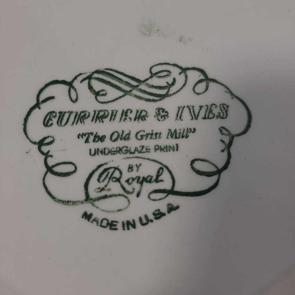 VTG CURRIER & IVES 10" PLATE~THE OLD GRIST MILL