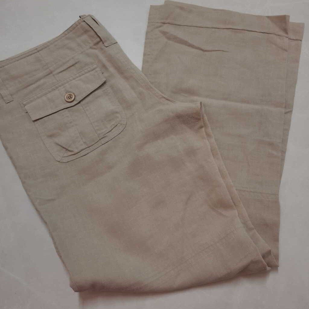 BEIGE WIDE LEG PANTS