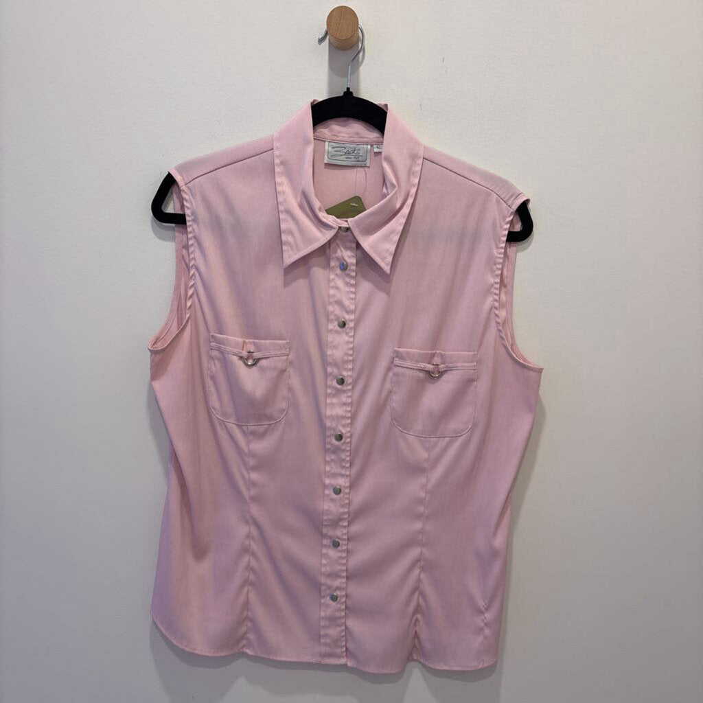 ZAK'S - SLEEVELESS BUTTON DOWN TOP