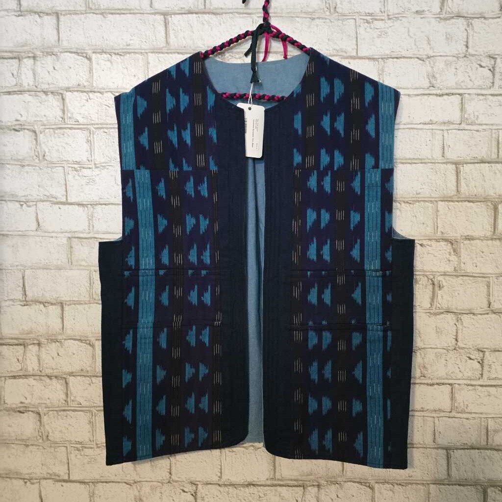 Handmade Reversible Vest -Blues
