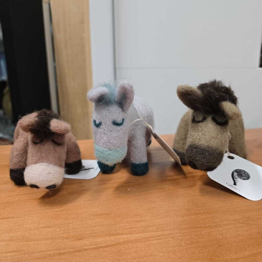 Handmade Felted Donkey Decor 100% Wool