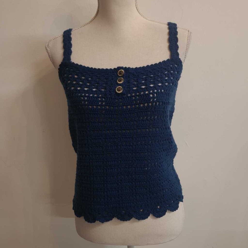 BLUE KNITTED TANK