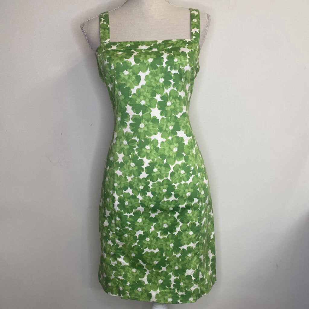 JONES NEW YORK - GREEN/WHITE FLORAL MIDI DRESS